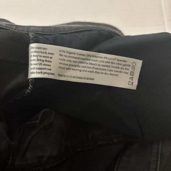 Eileen Fisher Jeans Women's 12 Petite Black Classic Denim Pants Organic Cotton - Picture 8 of 8